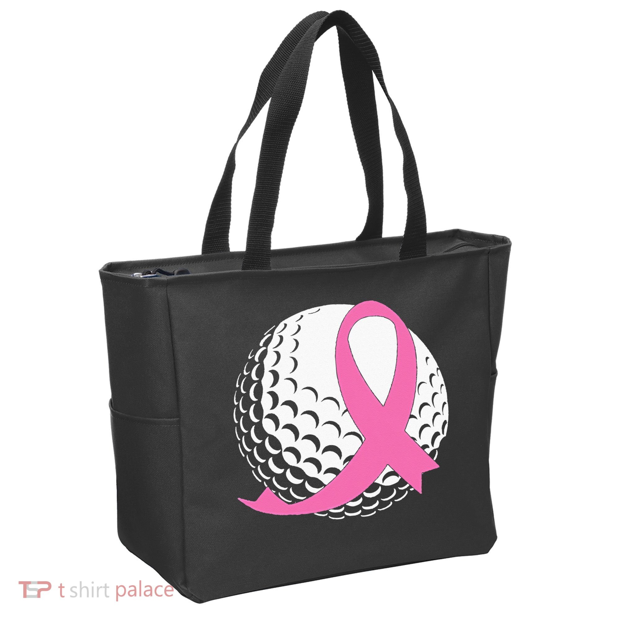 Golf Pink Ribbon Breast Cancer Awareness Tote Bag