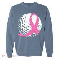 Golf Pink Ribbon Breast Cancer Awareness Garment-Dyed Sweatshirt thumb 0