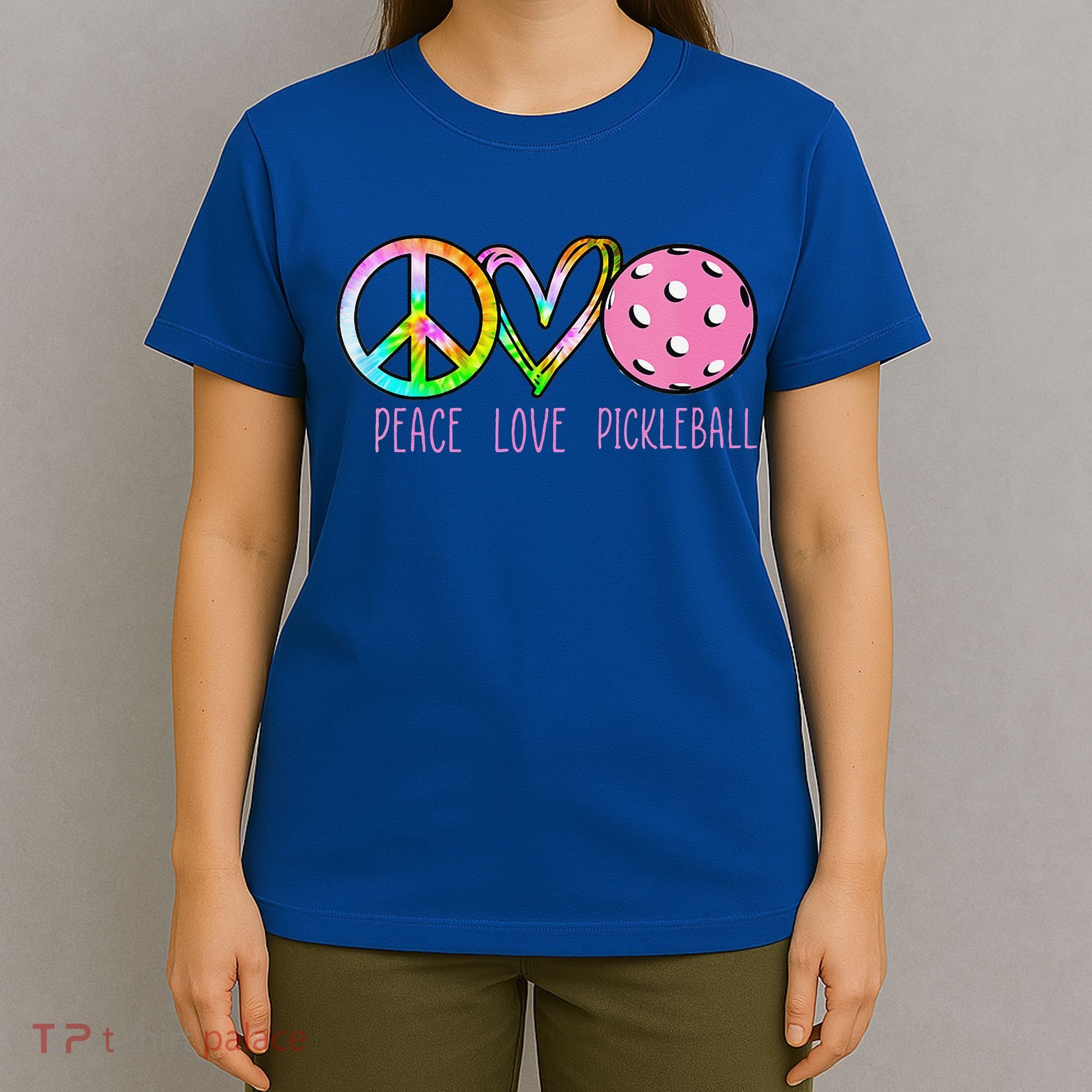 Girls Pickleball Retired Ladies Peace Love Pickleball T-Shirt