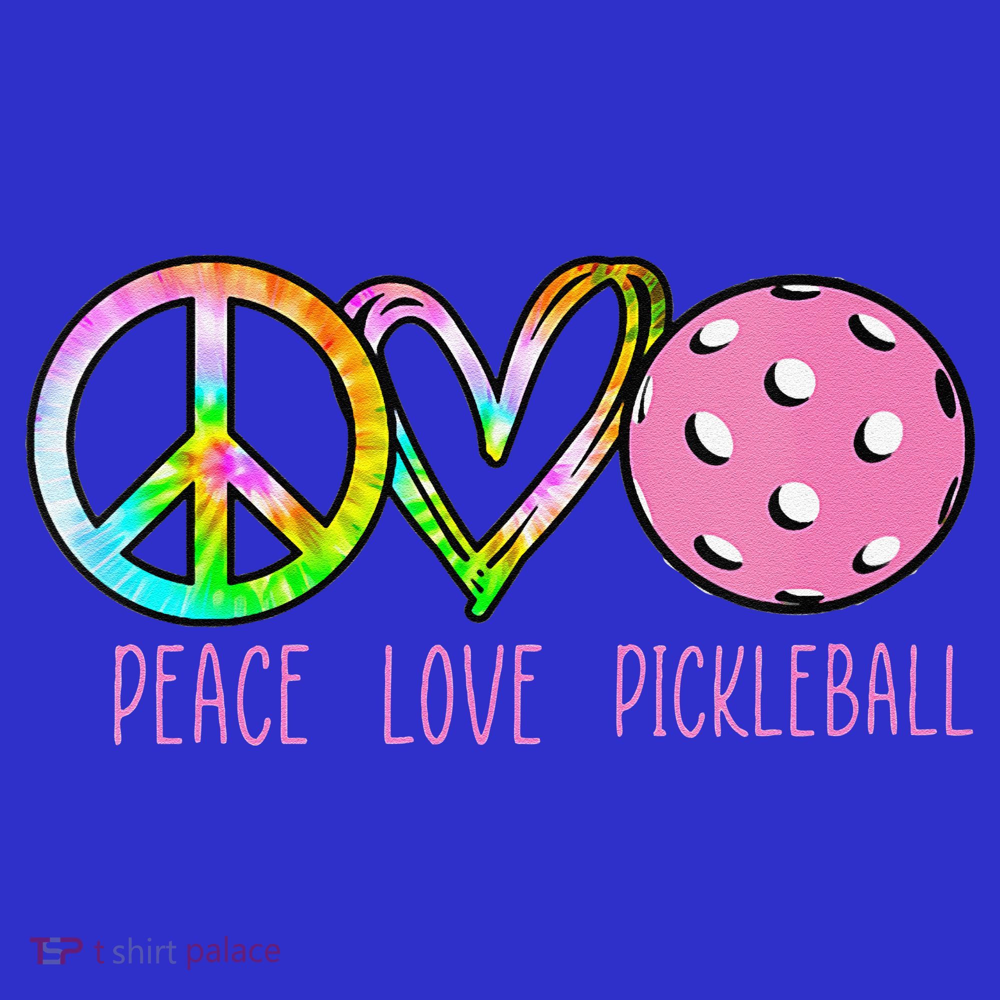 Girls Pickleball Retired Ladies Peace Love Pickleball T-Shirt