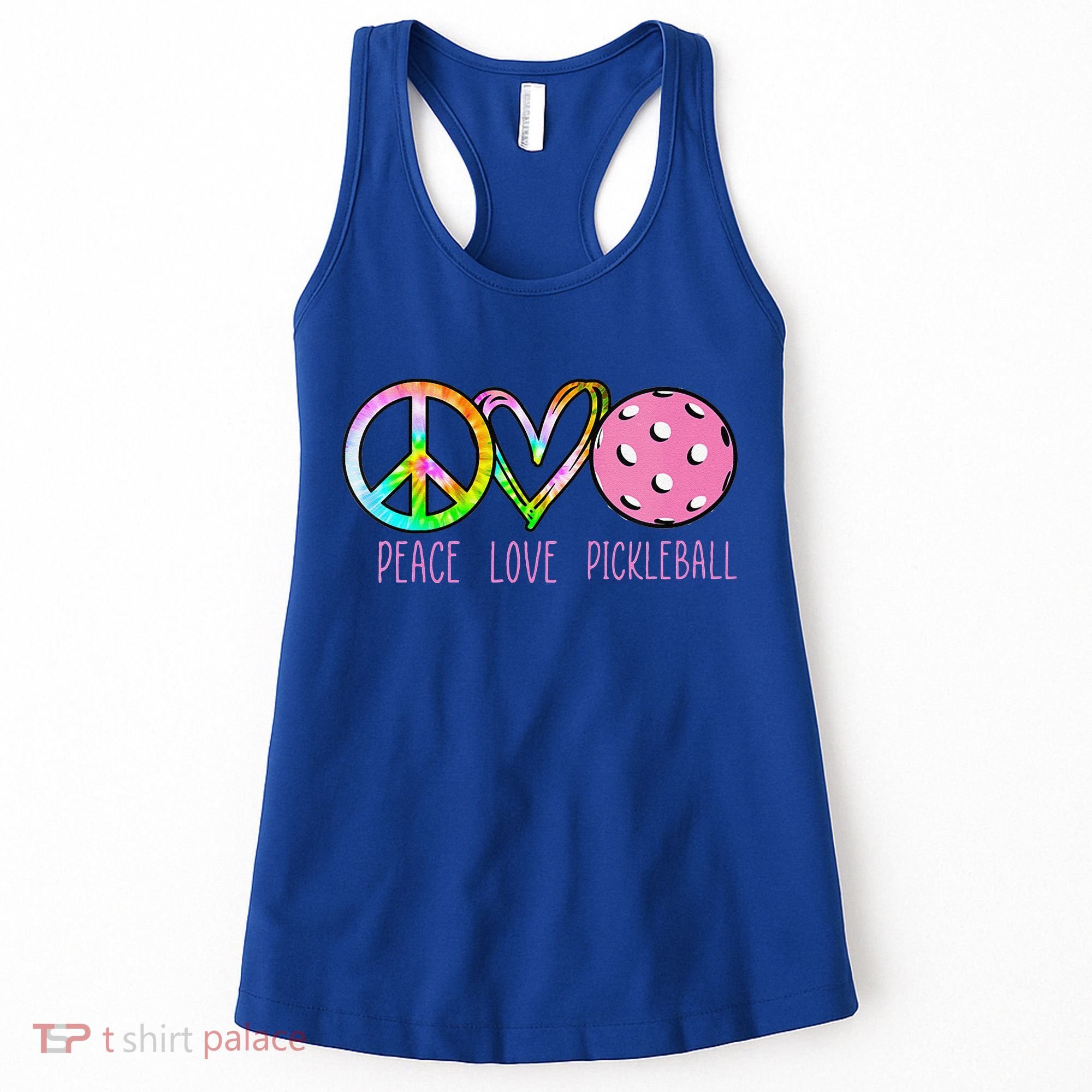 Girls Pickleball Retired Ladies Peace Love Pickleball Women's Tank Top