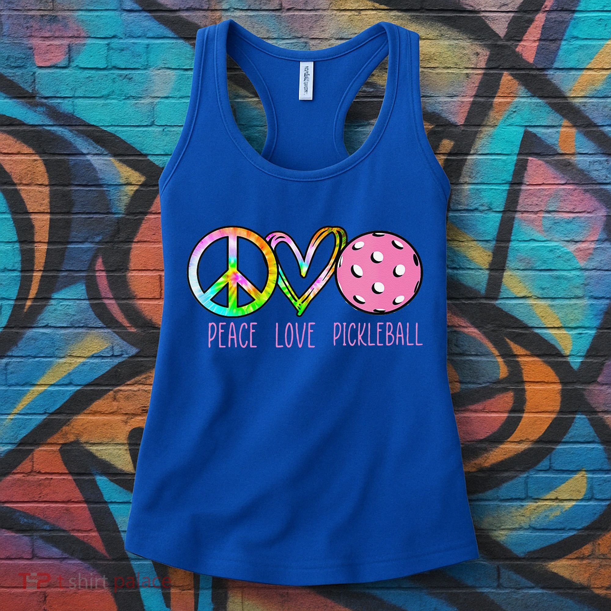 Girls Pickleball Retired Ladies Peace Love Pickleball Women's Tank Top