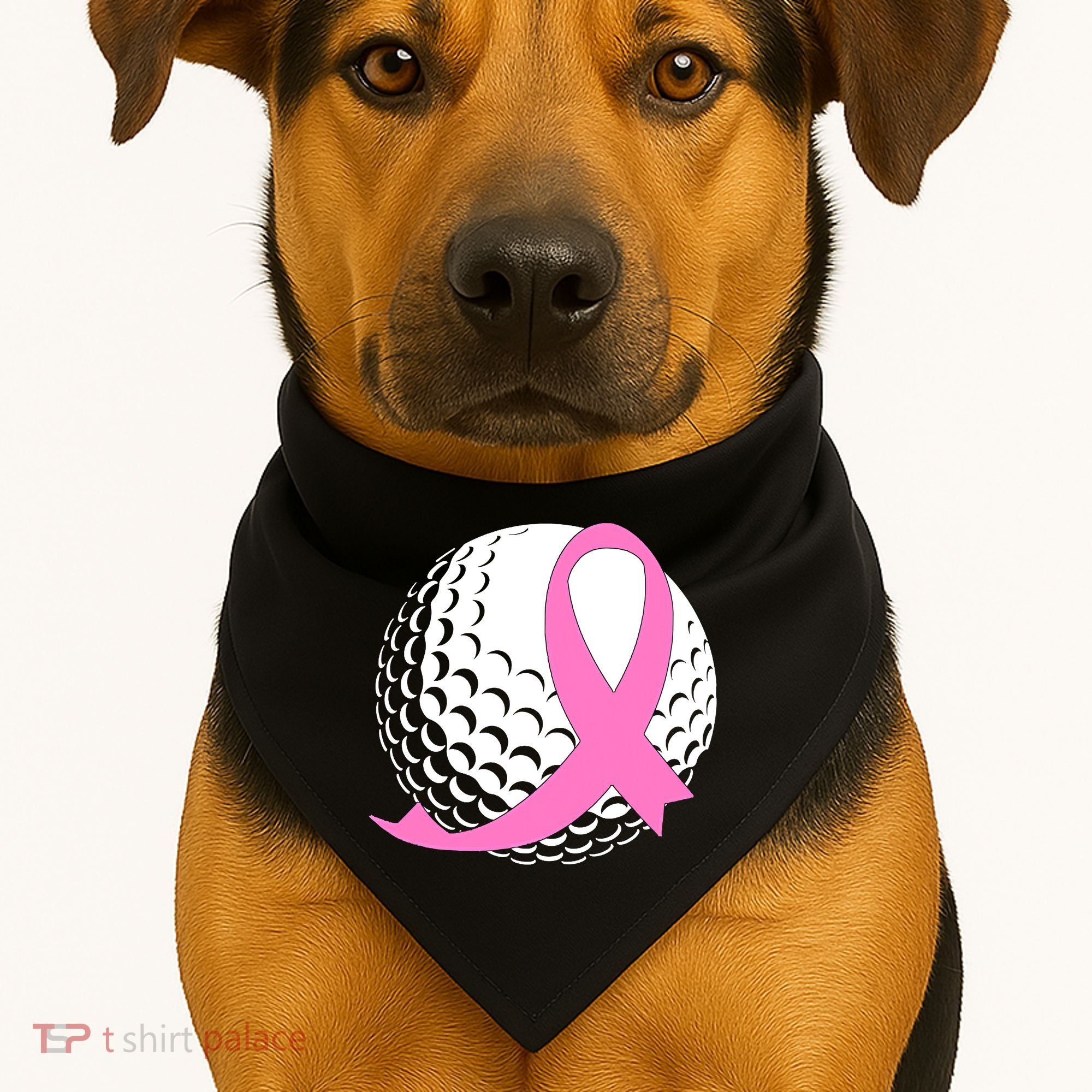 Golf Pink Ribbon Breast Cancer Awareness USA-Made Doggie Bandana