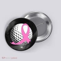 Golf Pink Ribbon Breast Cancer Awareness Button thumb 0