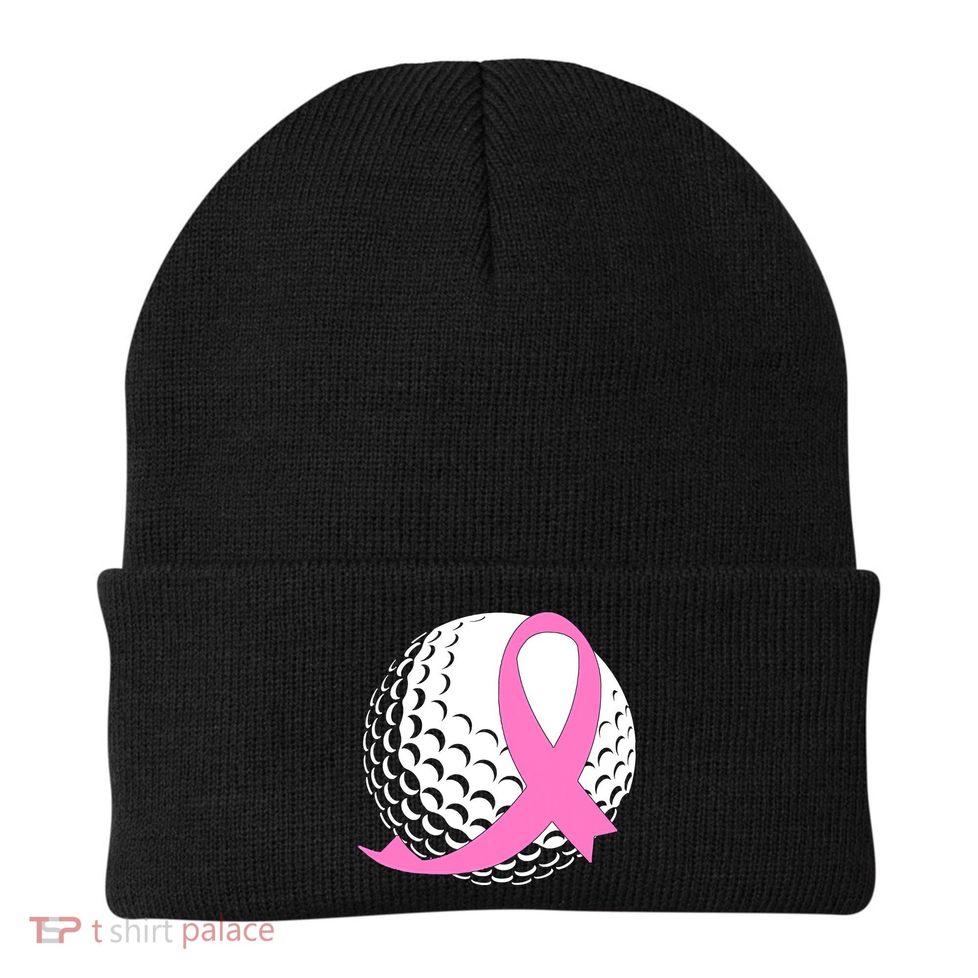 Golf Pink Ribbon Breast Cancer Awareness Beanie