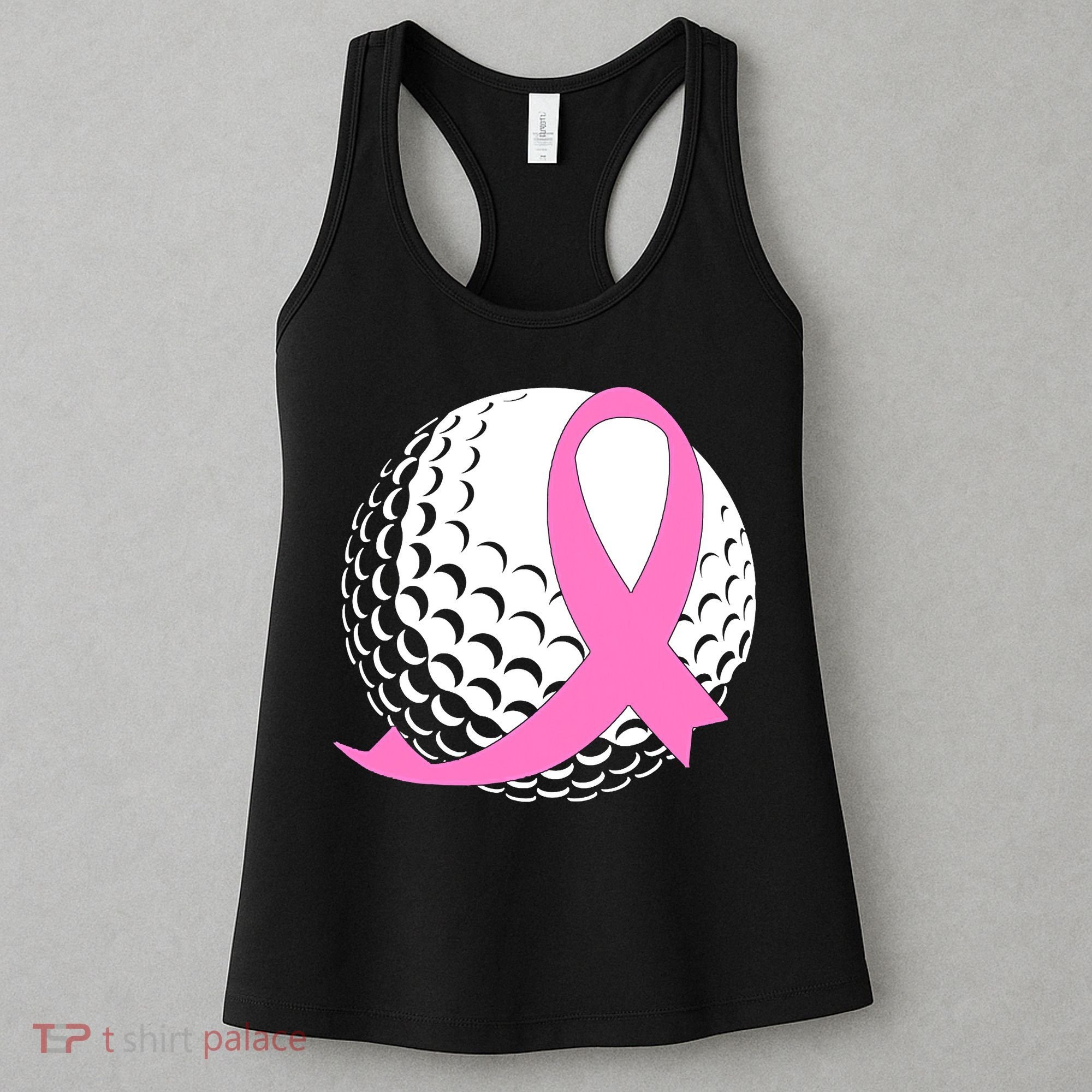 Golf Pink Ribbon Breast Cancer Awareness Women's Tank Top