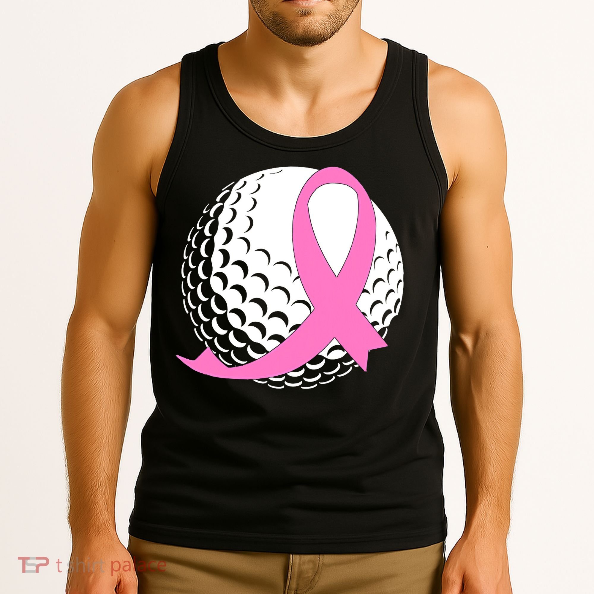 Golf Pink Ribbon Breast Cancer Awareness Tank Top