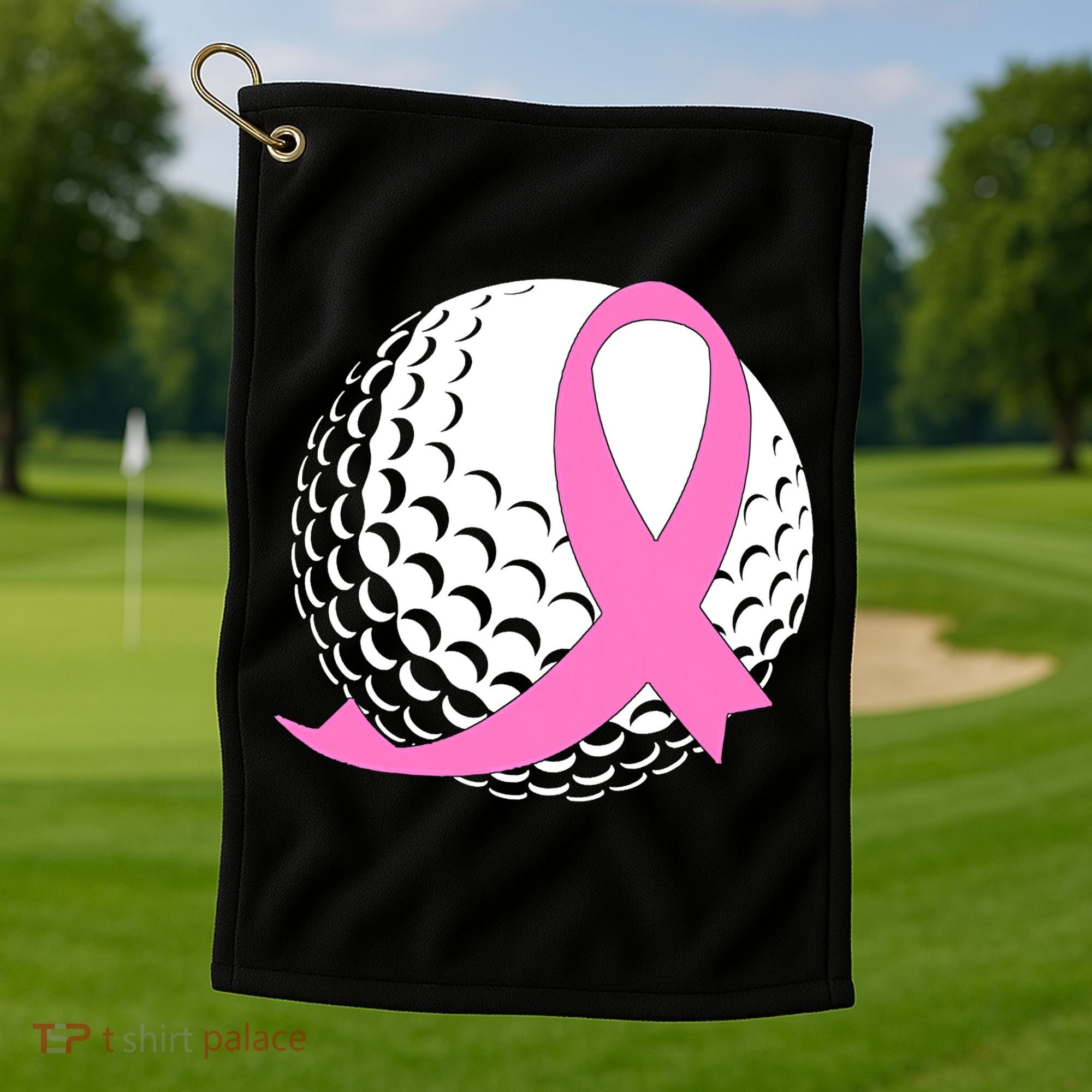 Golf Pink Ribbon Breast Cancer Awareness Golf Towel