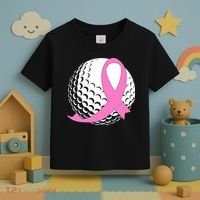 Golf Pink Ribbon Breast Cancer Awareness Toddler T-Shirt thumb 3