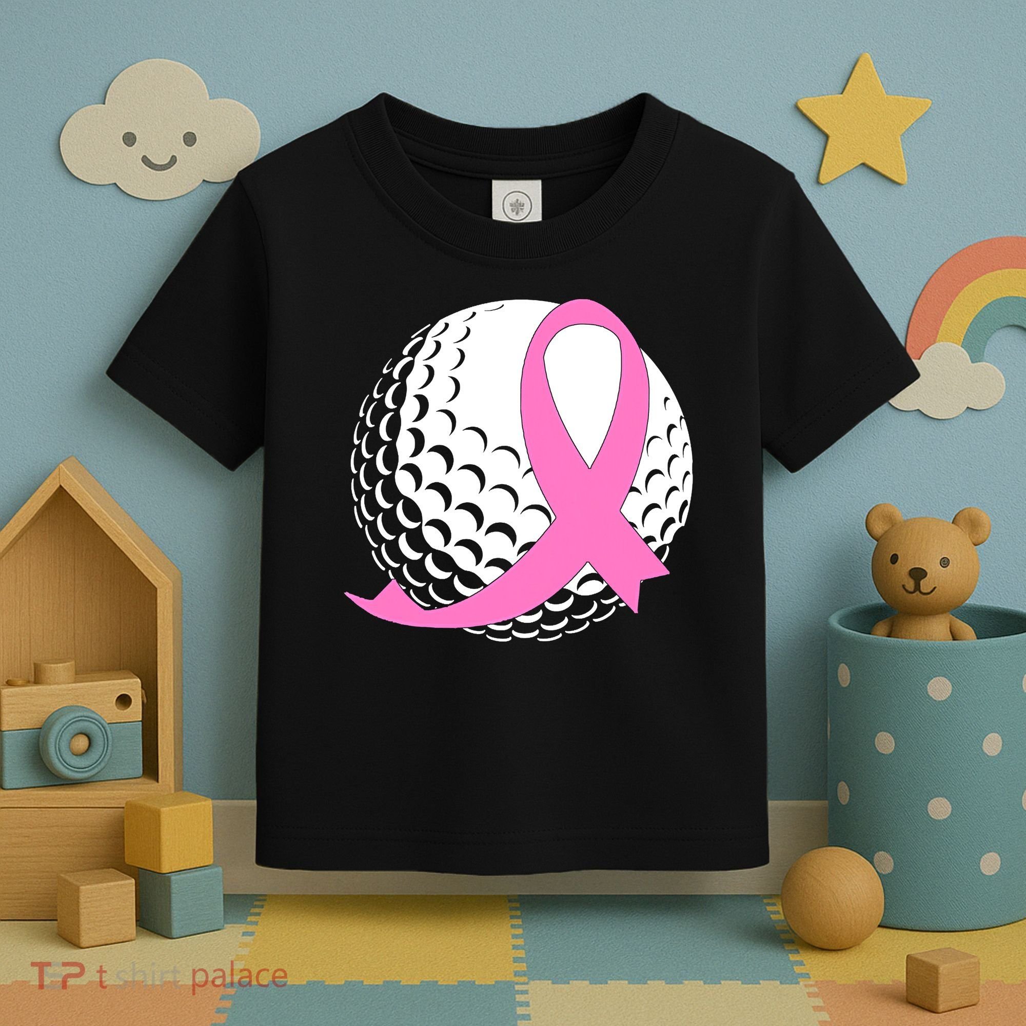 Golf Pink Ribbon Breast Cancer Awareness Toddler T-Shirt