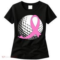 Golf Pink Ribbon Breast Cancer Awareness Women's T-Shirt thumb 0