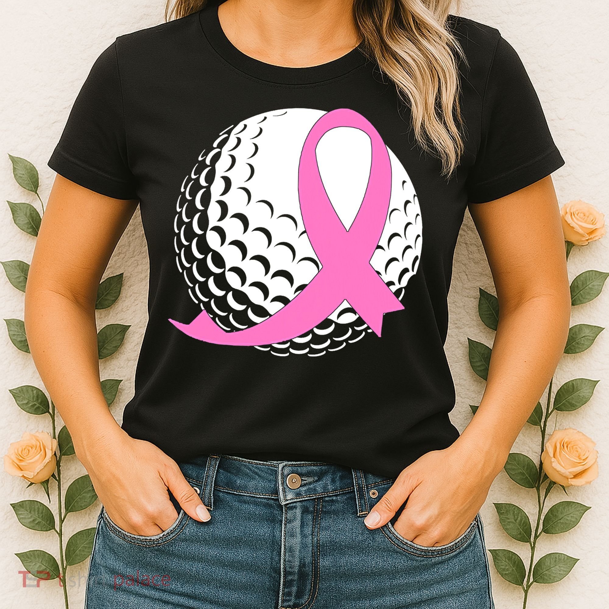 Golf Pink Ribbon Breast Cancer Awareness Women's T-Shirt