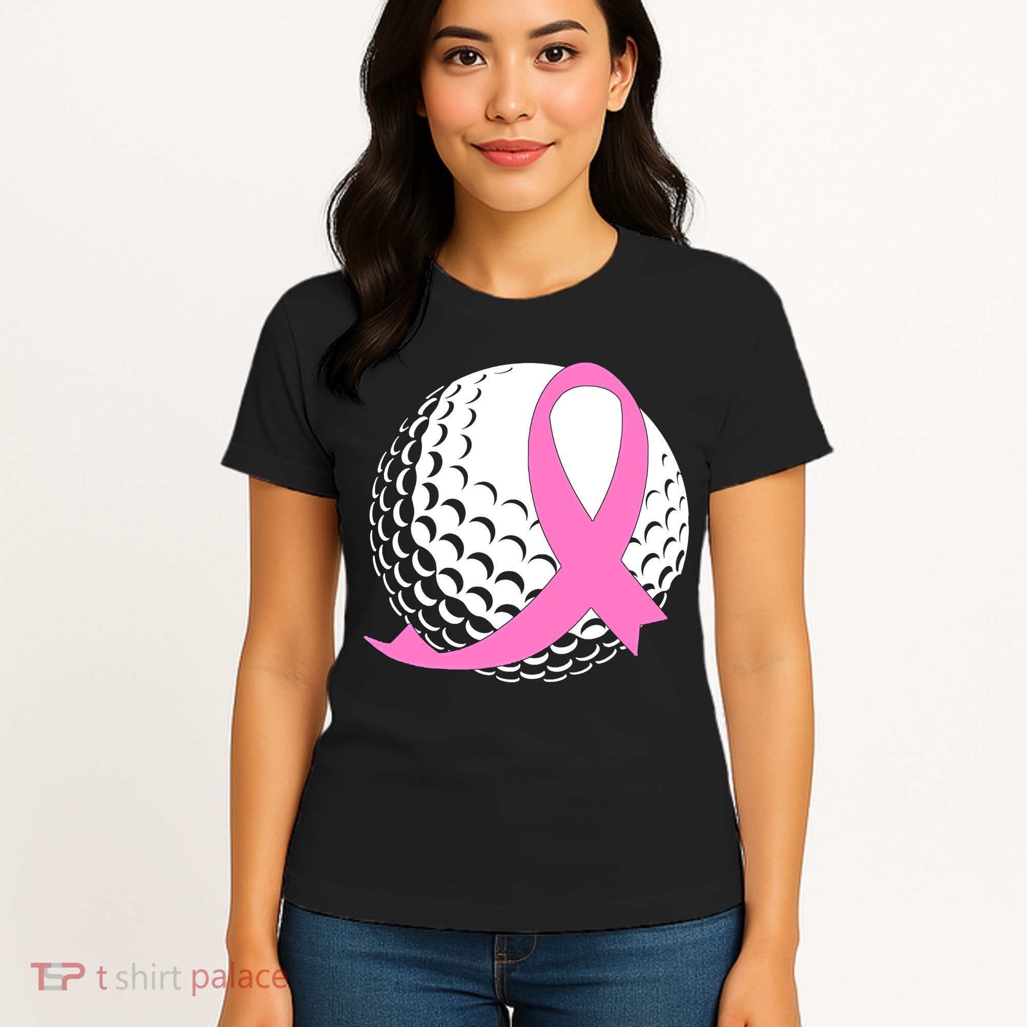 Golf Pink Ribbon Breast Cancer Awareness Women's T-Shirt