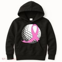 Golf Pink Ribbon Breast Cancer Awareness Kids Hoodie thumb 0