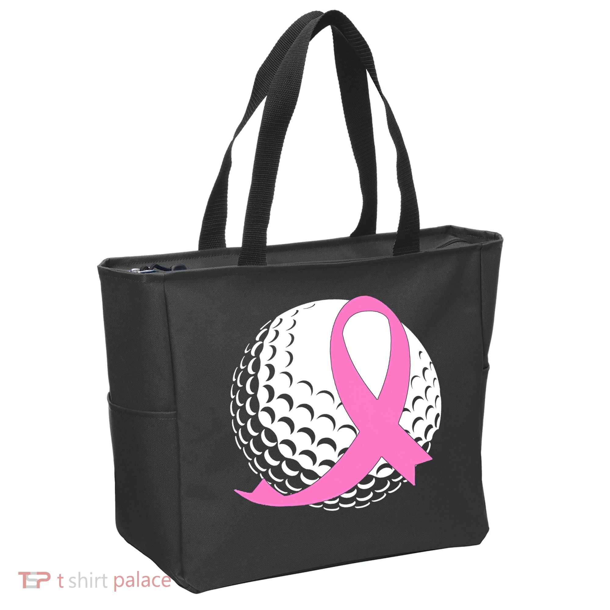 Golf Pink Ribbon Breast Cancer Awareness Tote Bag