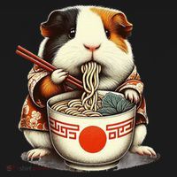 Guinea Pig Ramen Kawaii Neko Japanese Noodles Aesthetic T-Shirt thumb 7