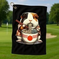 Guinea Pig Ramen Kawaii Neko Japanese Noodles Aesthetic Golf Towel thumb 1