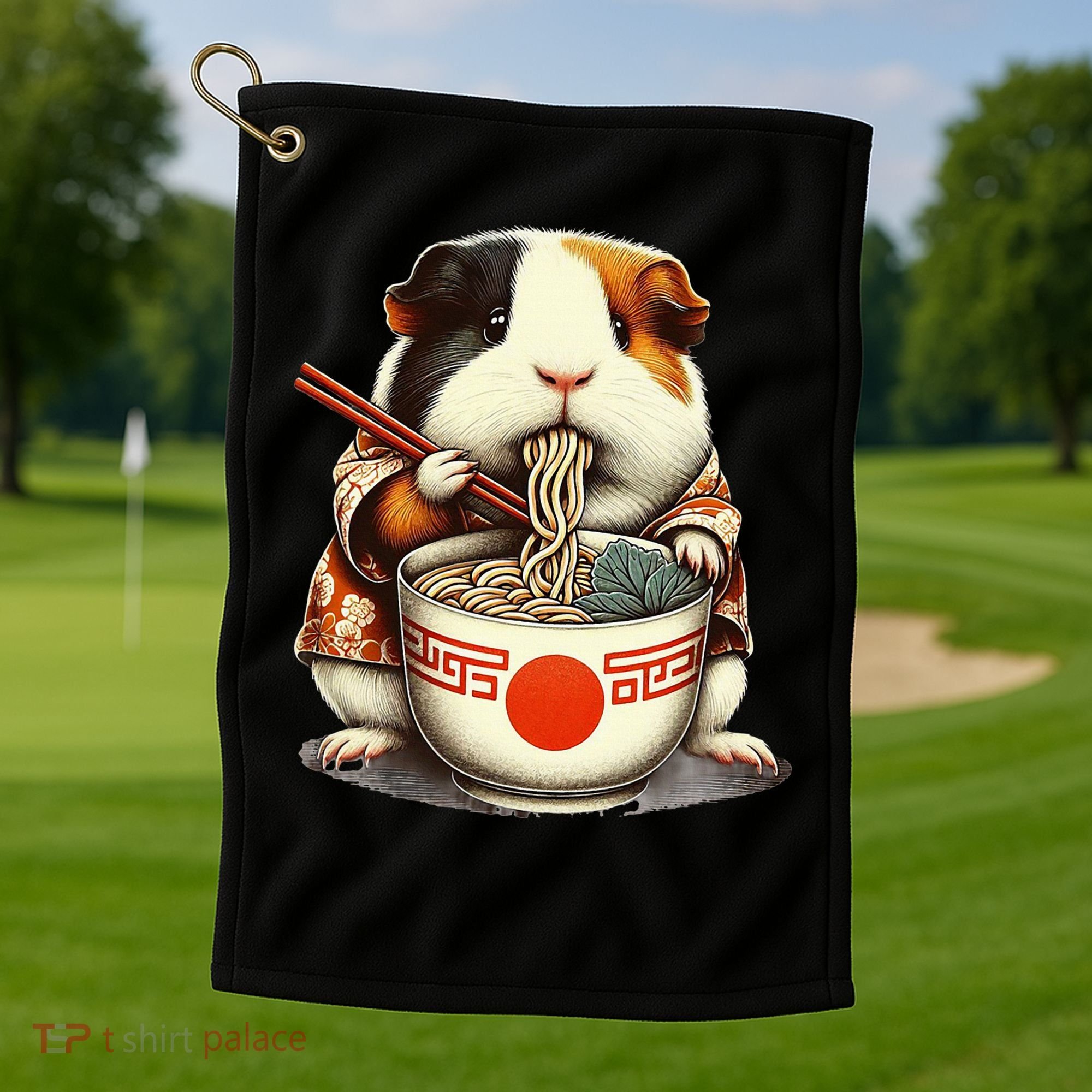 Guinea Pig Ramen Kawaii Neko Japanese Noodles Aesthetic Golf Towel
