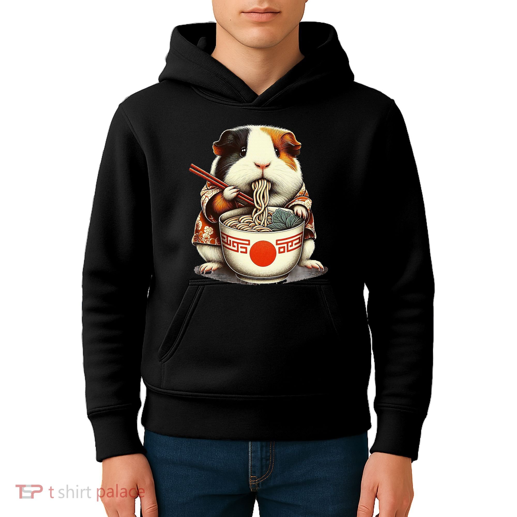 Guinea Pig Ramen Kawaii Neko Japanese Noodles Aesthetic Kids Hoodie