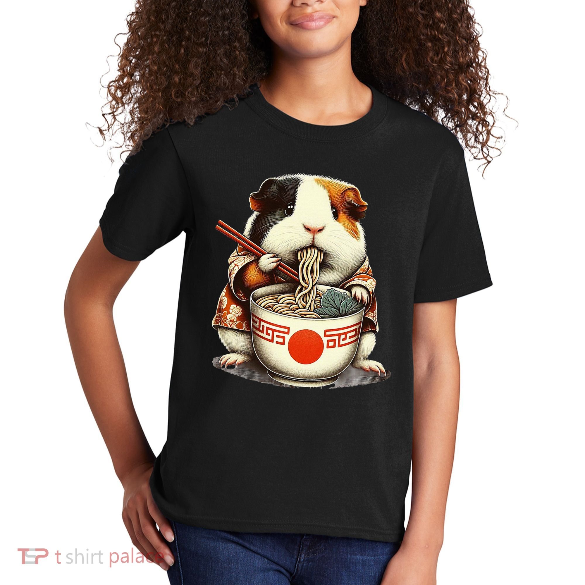 Guinea Pig Ramen Kawaii Neko Japanese Noodles Aesthetic Kids T-Shirt