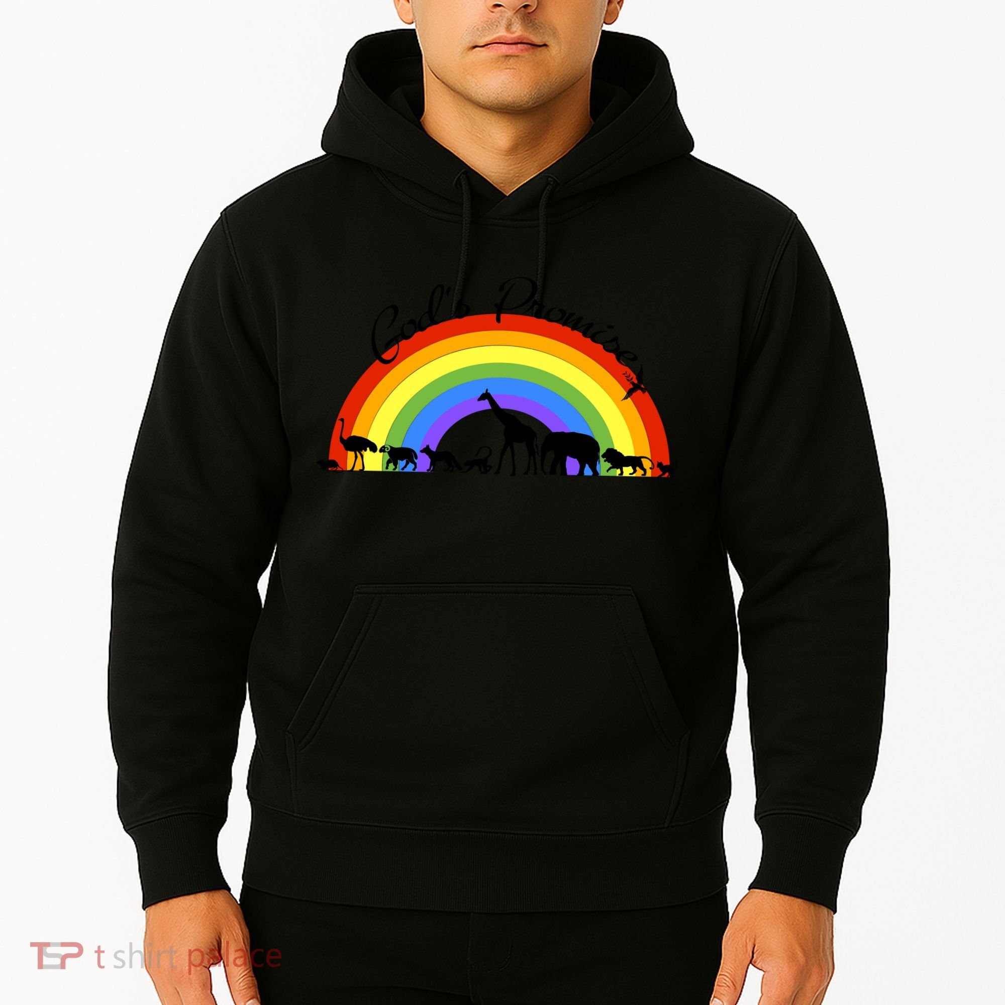 God's Promise Rainbow, Animals Of Noah's Ark Hoodie