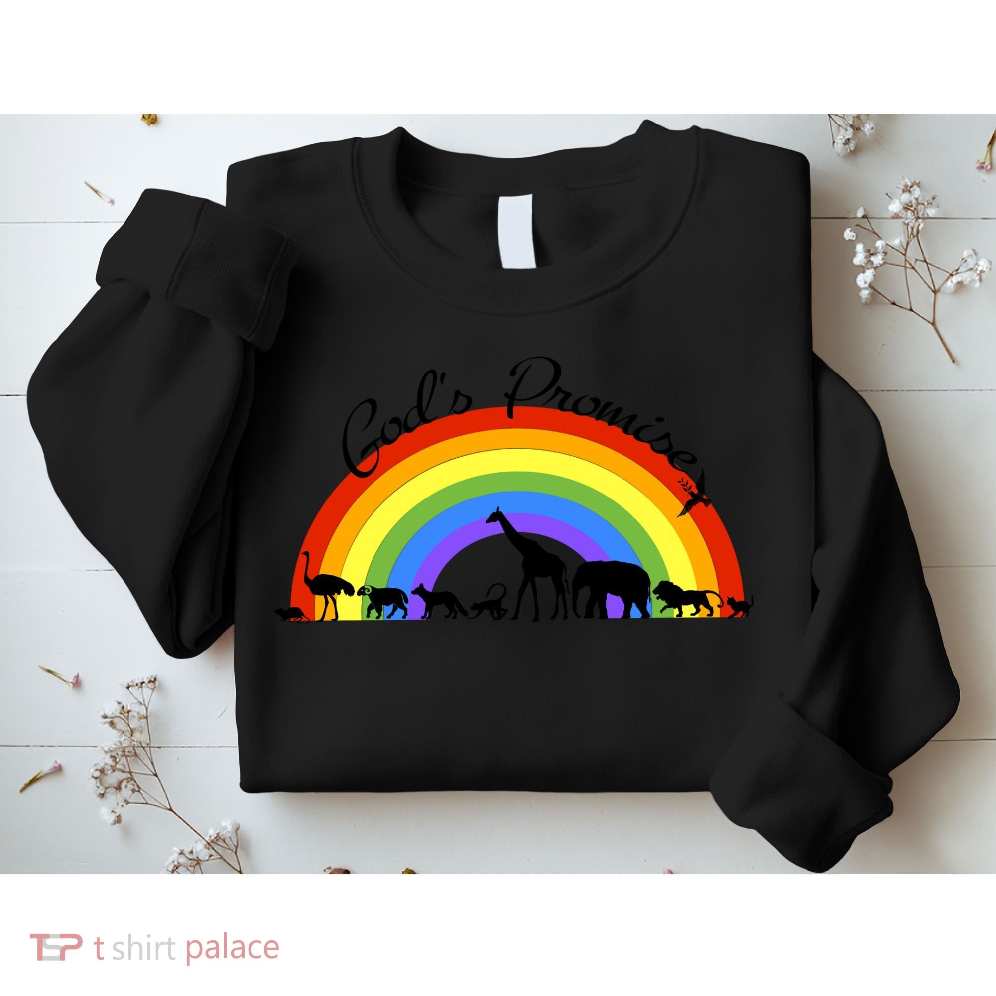 God's Promise Rainbow, Animals Of Noah's Ark Sweatshirt