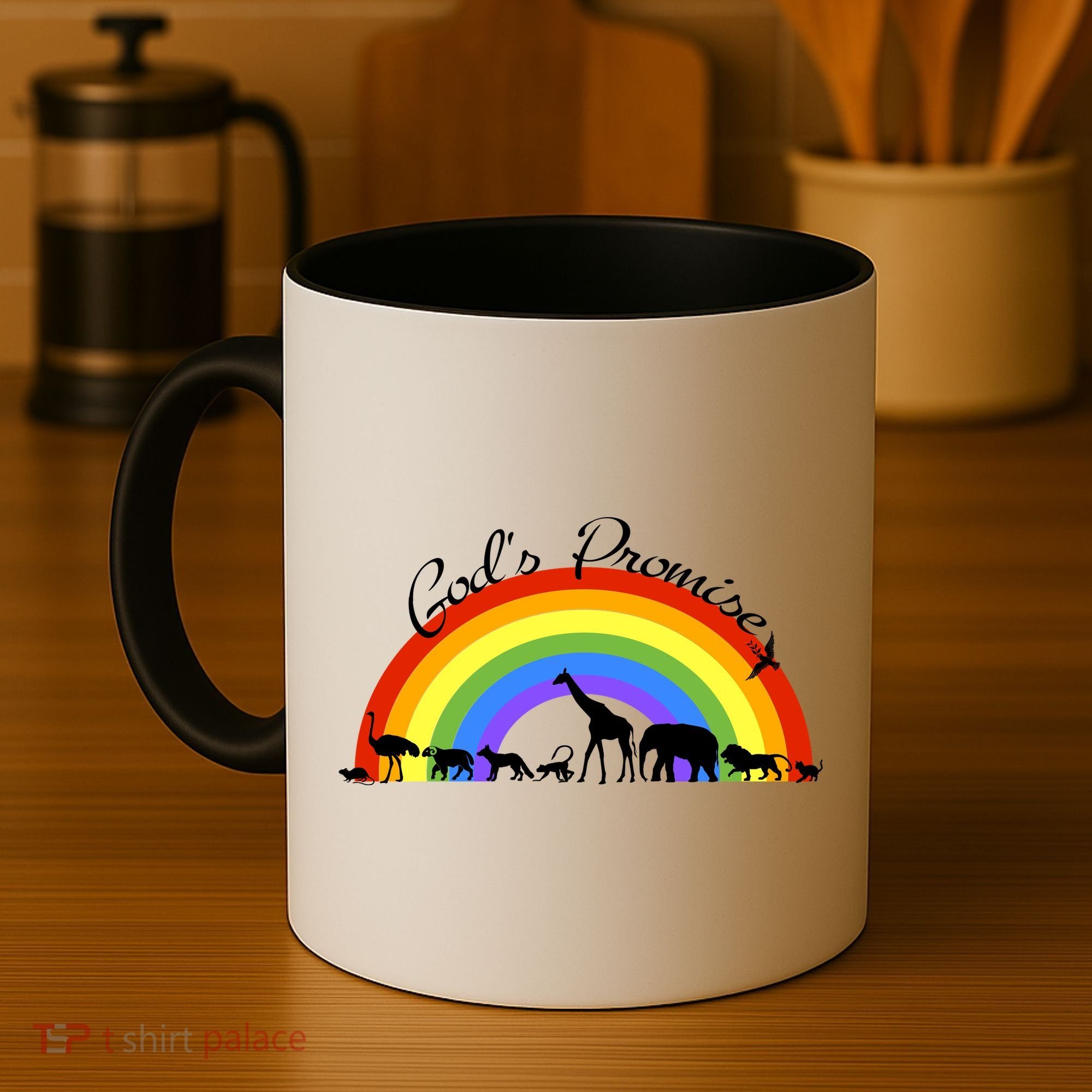 God's Promise Rainbow, Animals Of Noah's Ark Coffee Mug