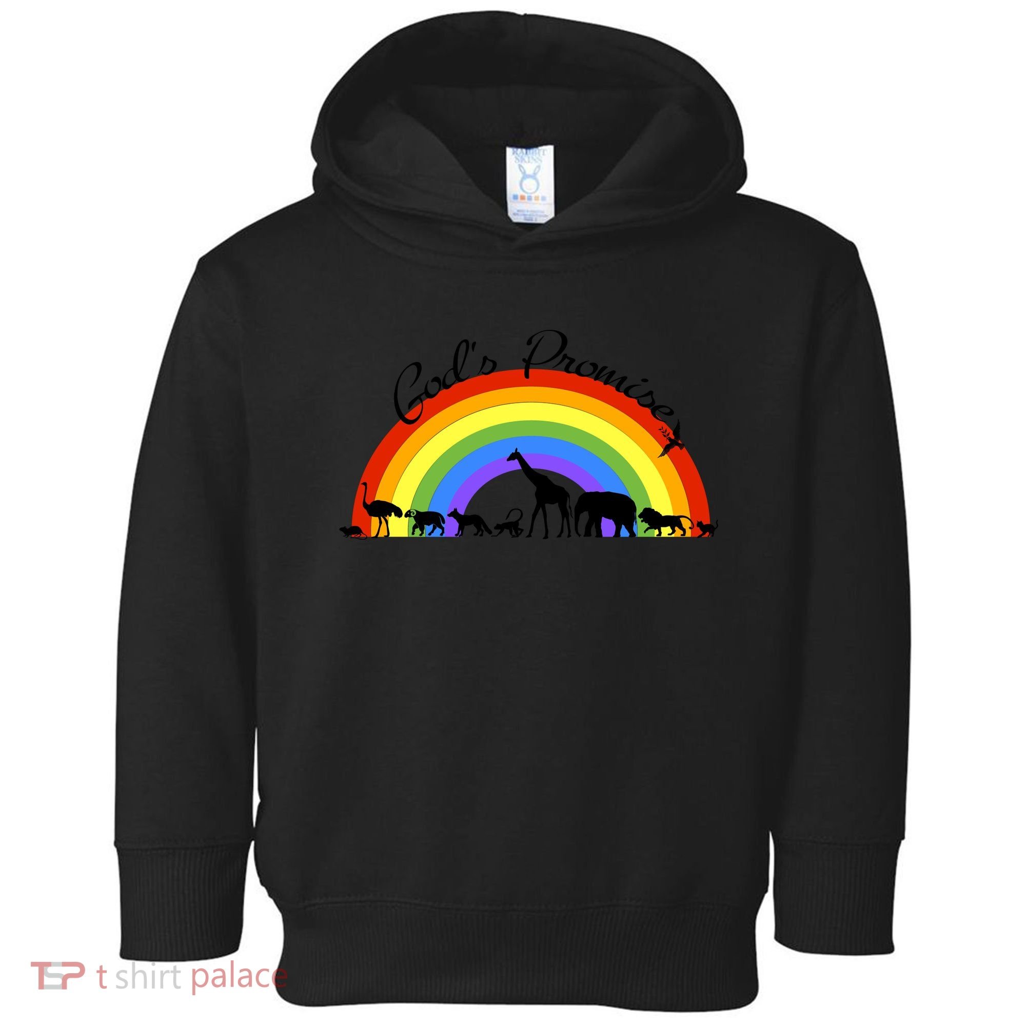 God's Promise Rainbow, Animals Of Noah's Ark Toddler Hoodie