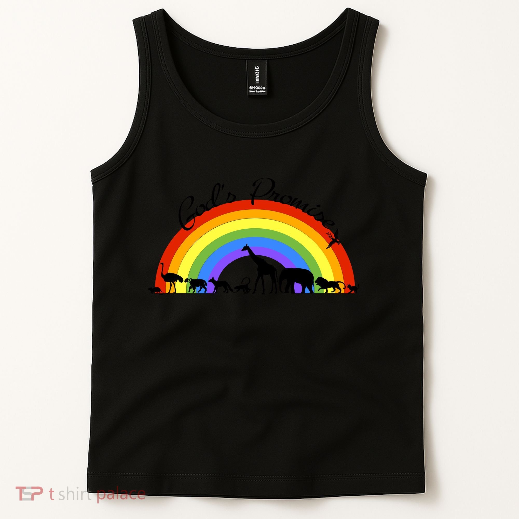 God's Promise Rainbow, Animals Of Noah's Ark Tank Top