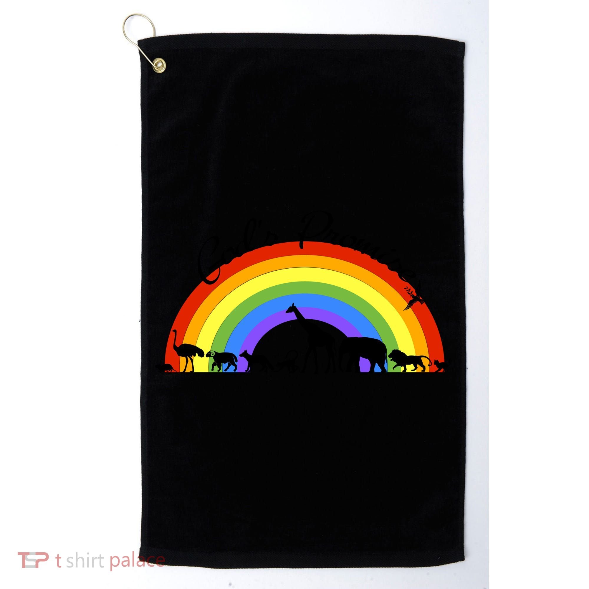God's Promise Rainbow, Animals Of Noah's Ark Golf Towel