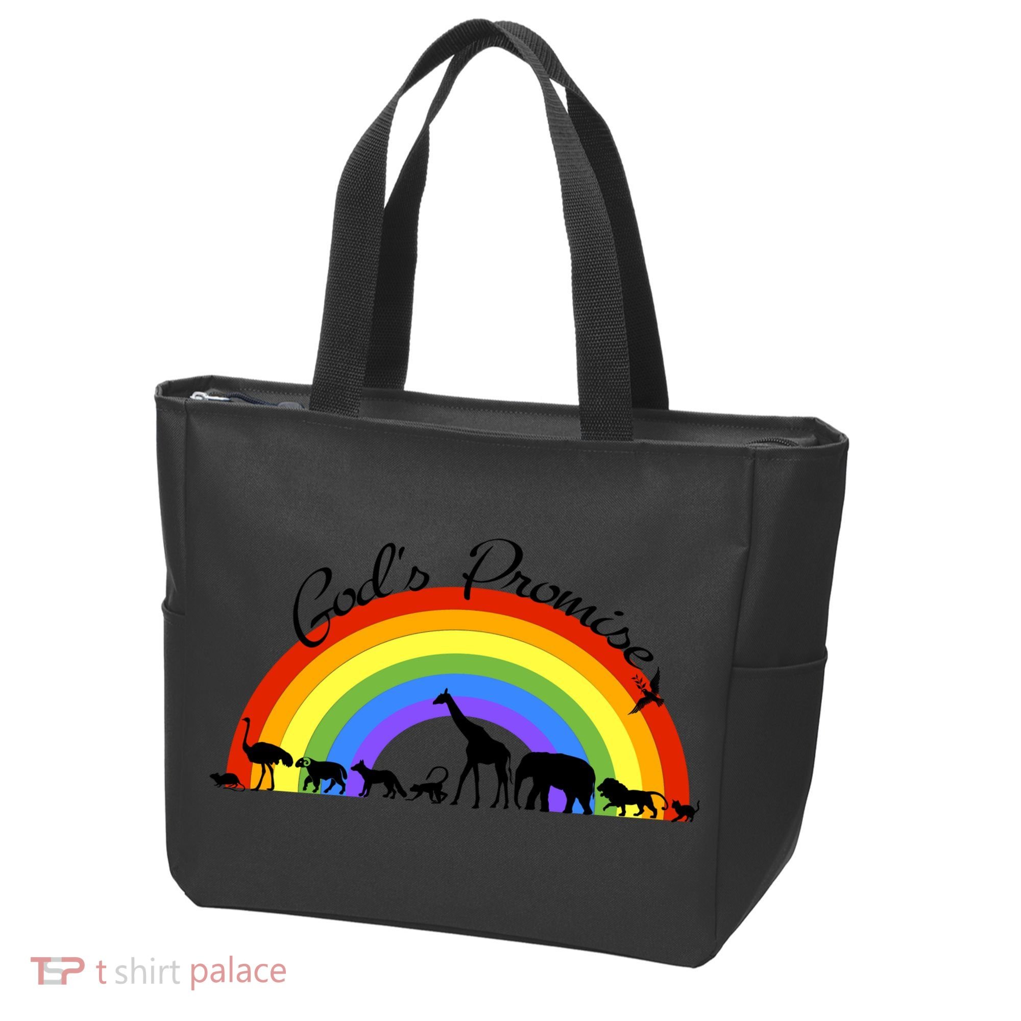 God's Promise Rainbow, Animals Of Noah's Ark Tote Bag