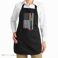 Thin Line Rainbow American Flag Apron thumb 2