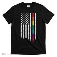 Thin Line Rainbow American Flag T-Shirt thumb 0