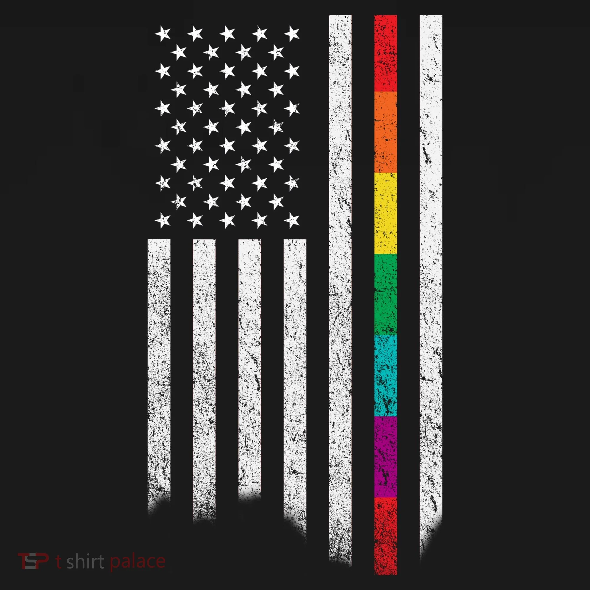 Thin Line Rainbow American Flag Bucket Hat