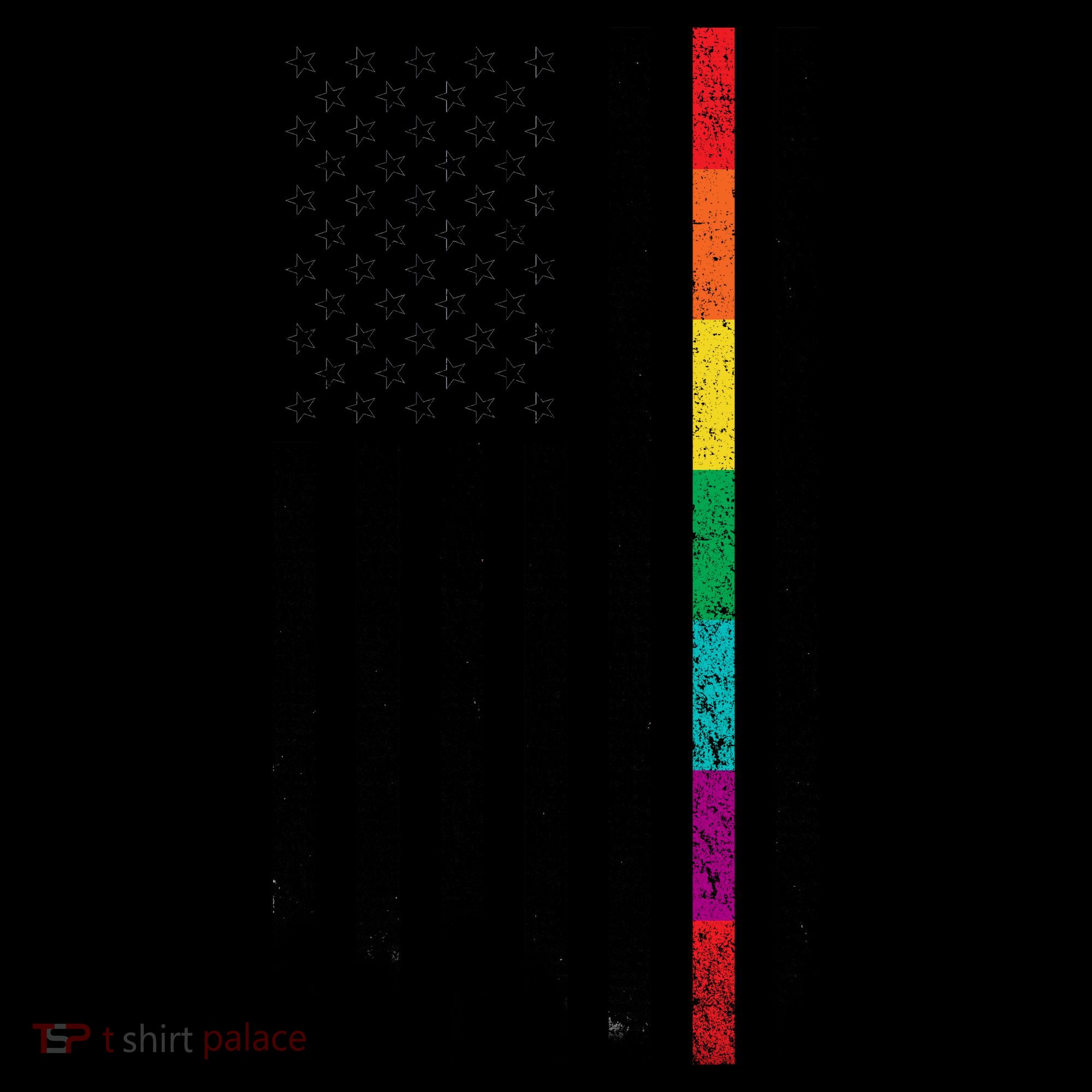 Thin Line Rainbow American Flag Coffee Mug