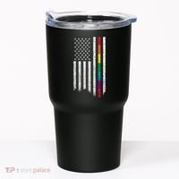 Thin Line Rainbow American Flag Tumbler thumb 0