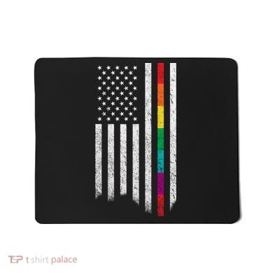 Thin Line Rainbow American Flag Mousepad