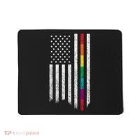 Thin Line Rainbow American Flag Mousepad thumb 0