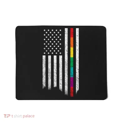 Thin Line Rainbow American Flag Mousepad