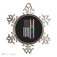 Thin Line Rainbow American Flag Ornament thumb 0