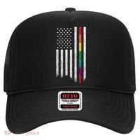 Thin Line Rainbow American Flag Hat thumb 0