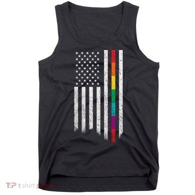 Thin Line Rainbow American Flag Tank Top