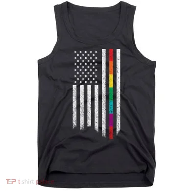 Thin Line Rainbow American Flag Tank Top