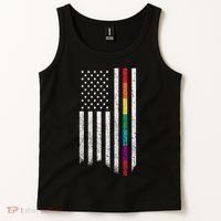 Thin Line Rainbow American Flag Tank Top thumb 2