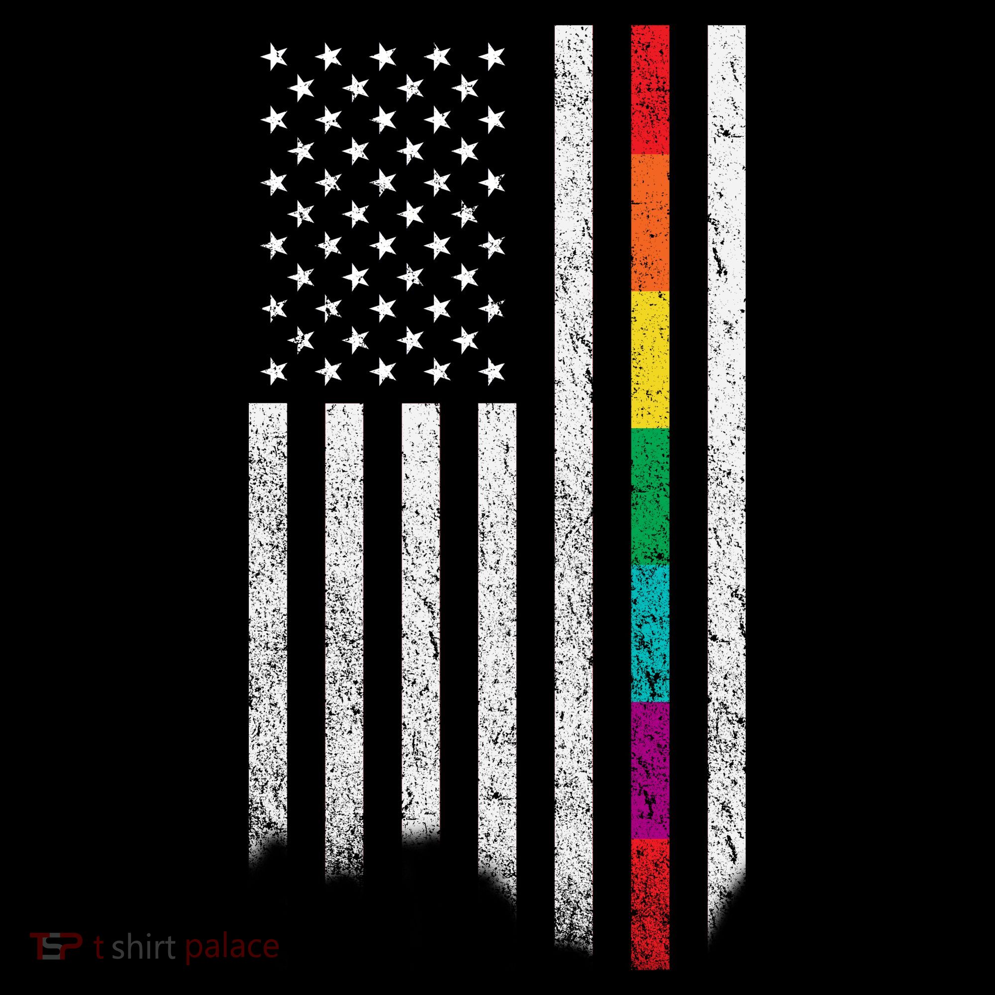 Thin Line Rainbow American Flag Tank Top