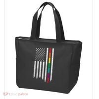 Thin Line Rainbow American Flag Tote Bag thumb 3