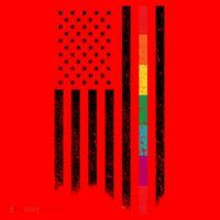 Thin Line Rainbow American Flag Santa Hat thumb 1