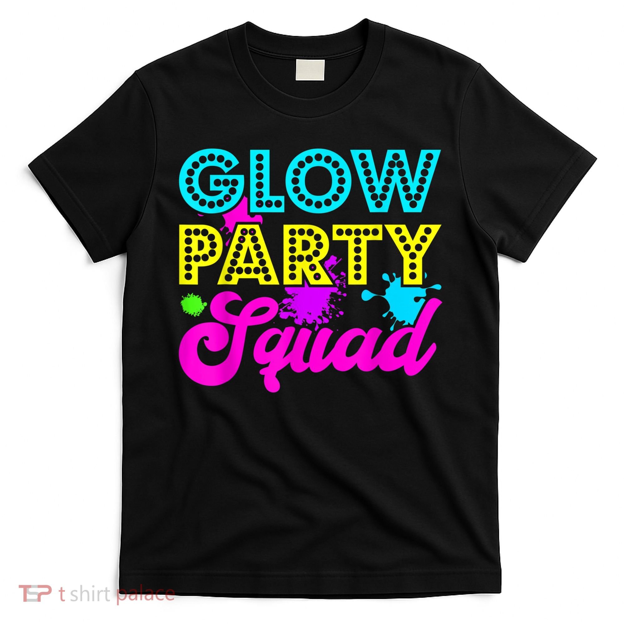 Glow Party Squad Halloween Costume Party Colorful T-Shirt
