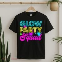 Glow Party Squad Halloween Costume Party Colorful T-Shirt thumb 2