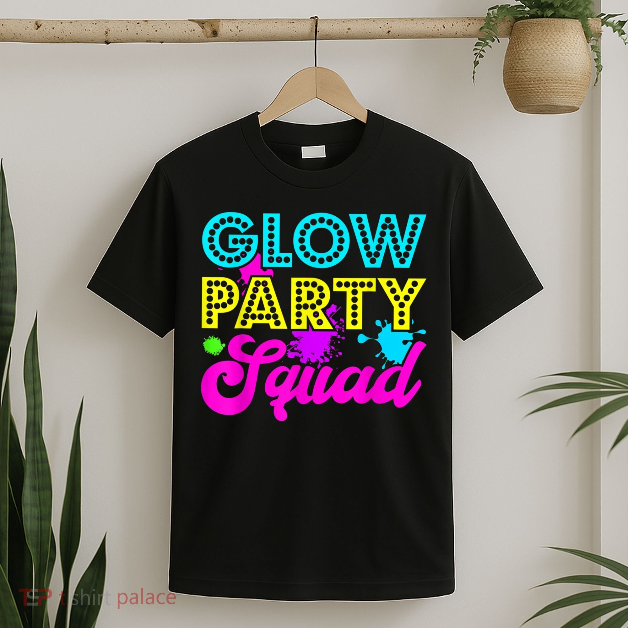 Glow Party Squad Halloween Costume Party Colorful T-Shirt